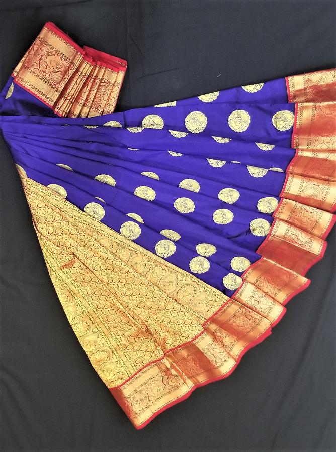 Royal Blue Kanchipuram Soft Silk Saree 38088 Buy Online Desiclik